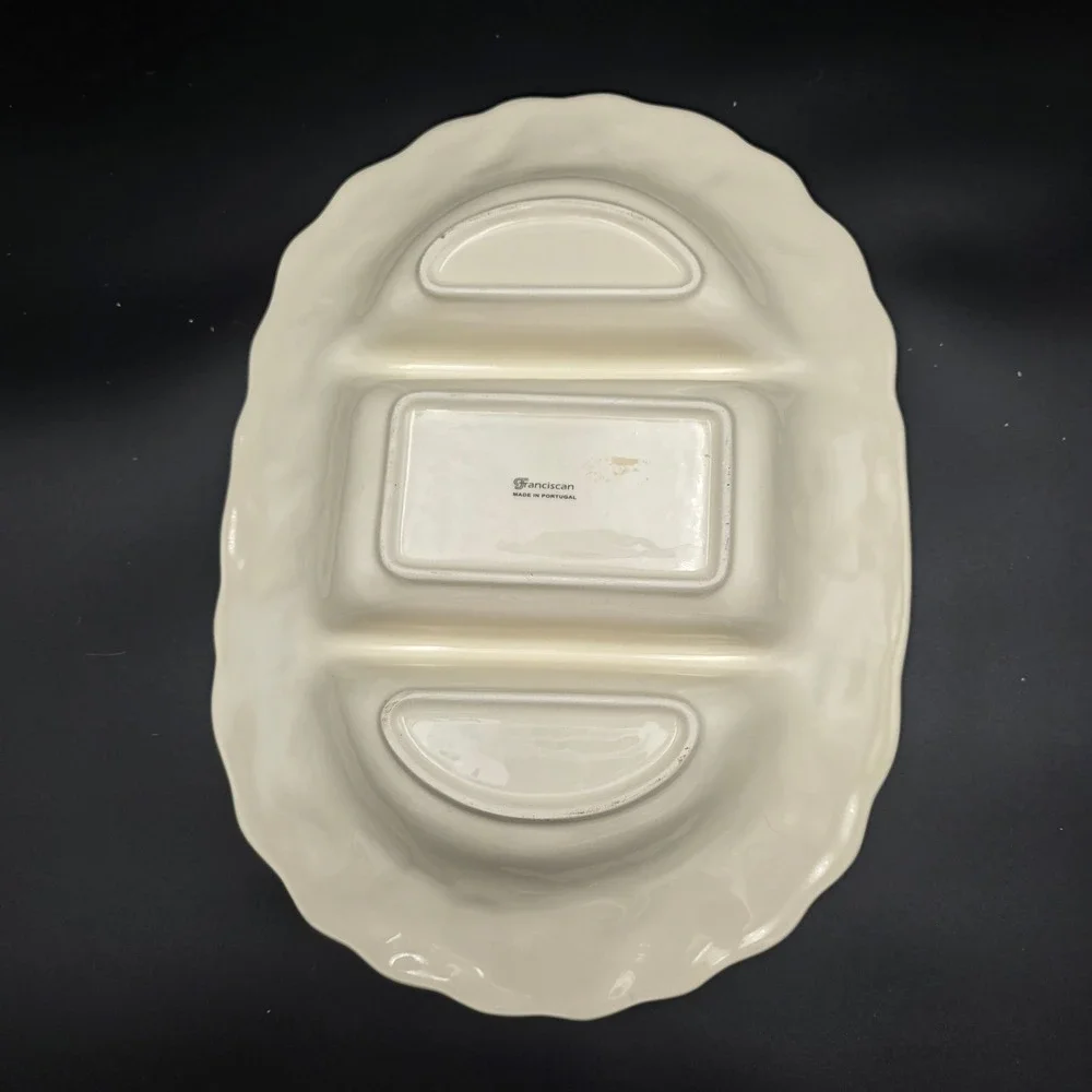 Franciscan Divided Serving Platter Pink Floral‎ Dogwood Blossom Cream